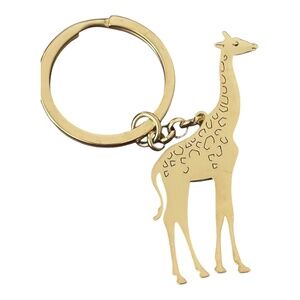 Giraffe Gold Bag Charm & Keychain New in Gift Bag